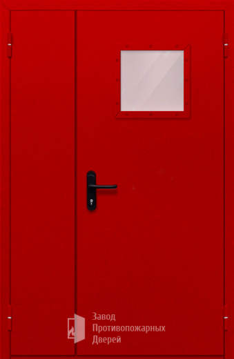 Фото двери «Полуторная со стеклопакетом (красная)» в Кашире