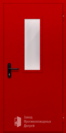 Фото двери «Однопольная со стеклом (красная)» в Кашире