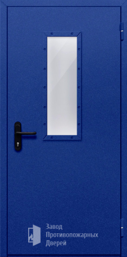 Фото двери «Однопольная со стеклом (синяя)» в Кашире
