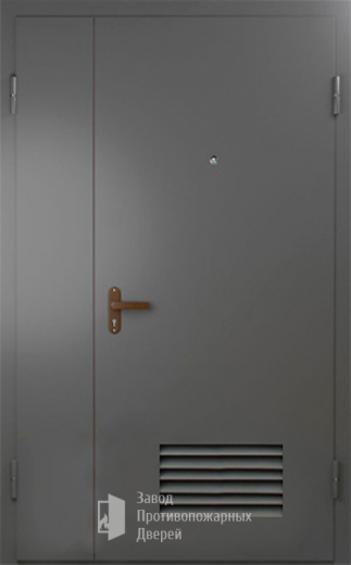 Фото двери «Техническая дверь №7 полуторная с вентиляционной решеткой» в Кашире