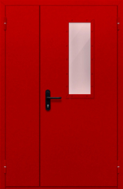 Фото двери «Полуторная со стеклом (красная)» в Кашире