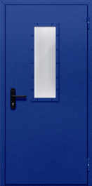 Фото двери «Однопольная со стеклом (синяя)» в Кашире